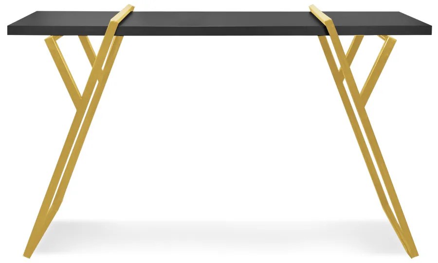 Aparador para Sala Industrial 138cm Brooklyn Dourado/Preto L06 - D'Rossi
