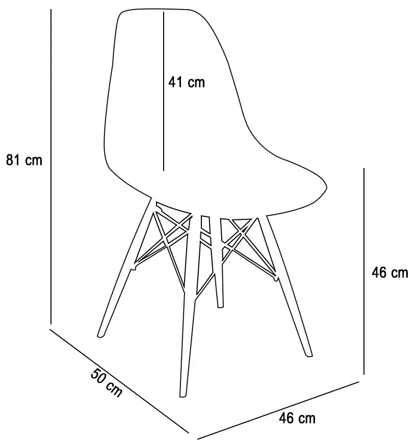 Cadeira Sala de Jantar kit2 Eiffel Eames Base Madeira Nude R02 - D'Rossi