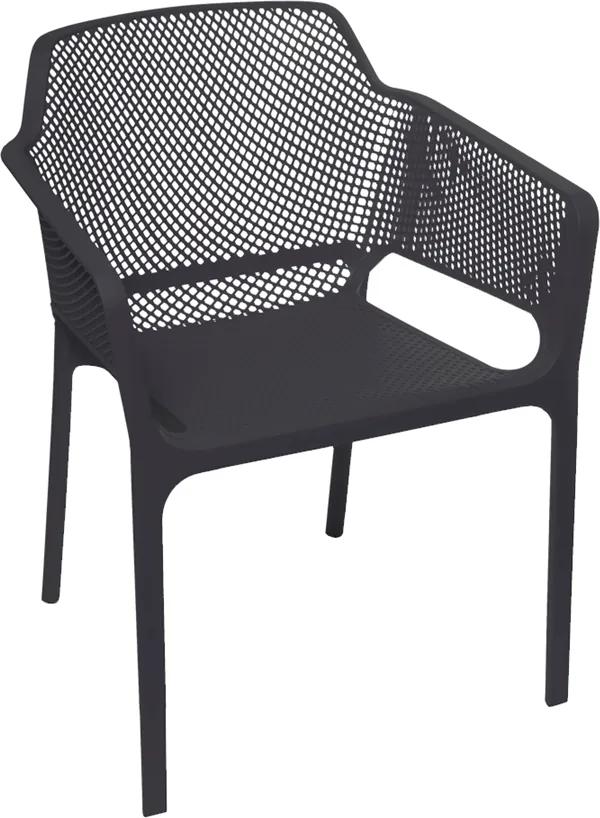 Cadeira Vega Beta em Polipropileno C/ Braço Preto