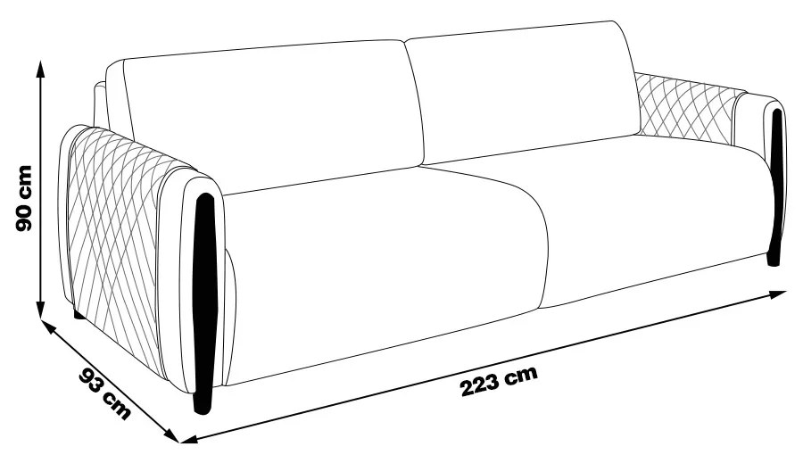 Sofá Decorativo 3 Lugares 223cm Maceió Linho Champagne G45 - Gran Belo