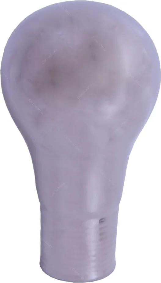 Adorno Decorativo Lâmpada Prateada em Cerâmica - 23x12 cm
