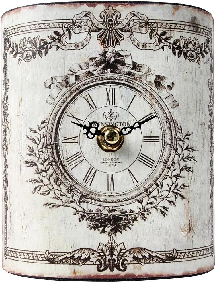 Relógio de Mesa Curvo Kensington Oldway Branco - Em Metal - 14x11 cm