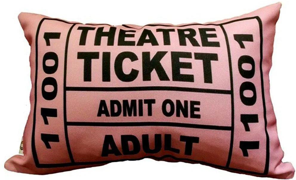 Almofada Theatre Ticket Rosa 25x35cm Cosi Dimora