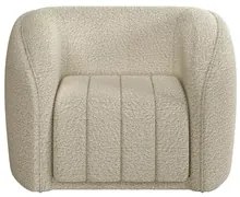 Poltrona Decorativa para Sala 112cm Meris M22 Boucle Bege - Mpozenato