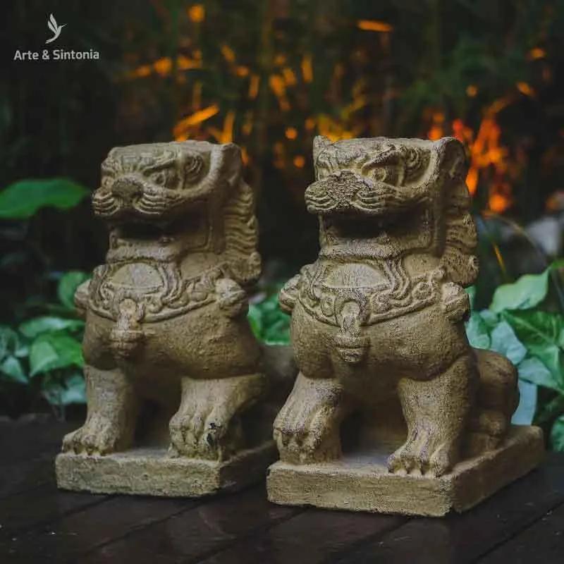 Esculturas Leões Fu Budista 30cm