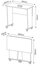 Mesa para Notebook com rodízios ME4117 Nogal  Tecno Mobili