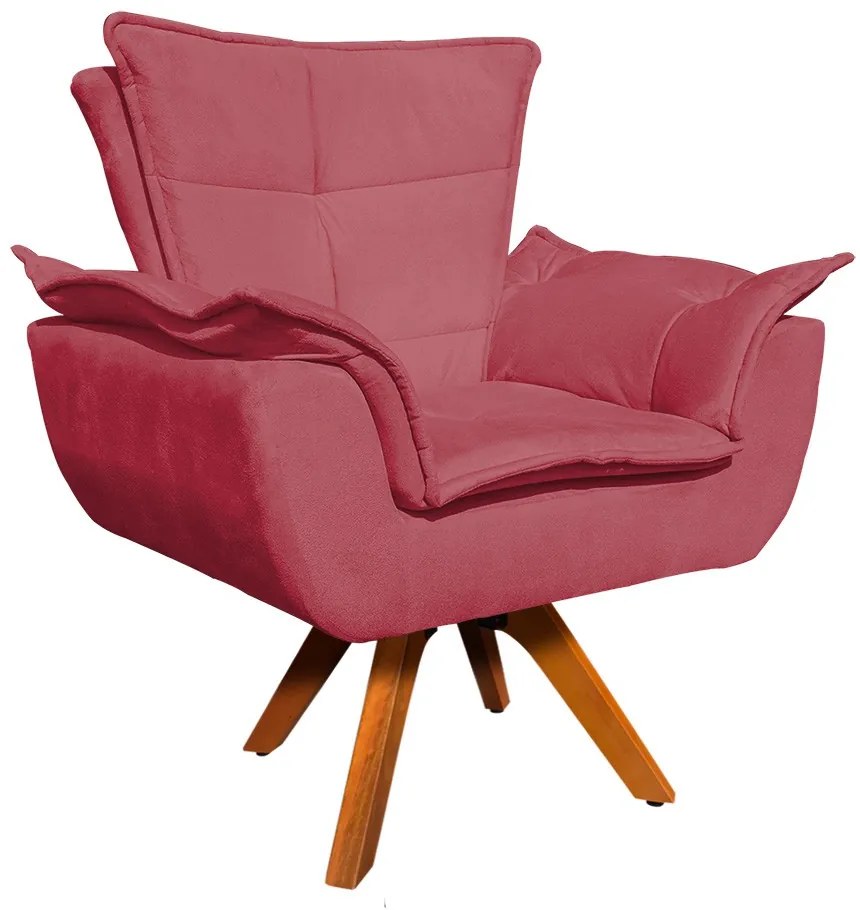 POLTRONA GIRATORIA OPALA SUEDE BASE MADE - Rose