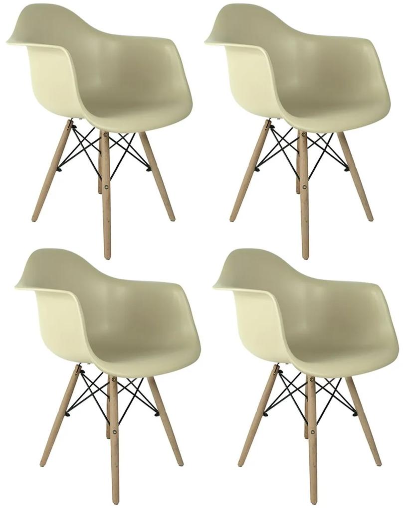 Conjunto 4 Cadeiras Eames Fendi Com Braço DSW - Empório Tiffany