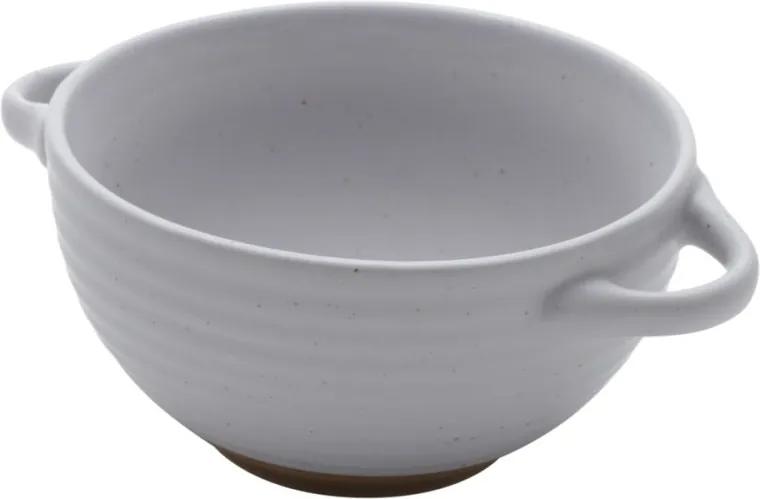 Jogo 2 Bowls Cerâmica Com Alça Romance Cinza 7x12cm 460ml 35387 Bon Gourmet