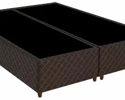 Base Para Cama Box Casal Queen Size Bipartido 158cm Poliéster Bordado