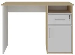 Mesa Escrivaninha Home Office 110cm Ally A06 Carvalho/Branco - Mpozena