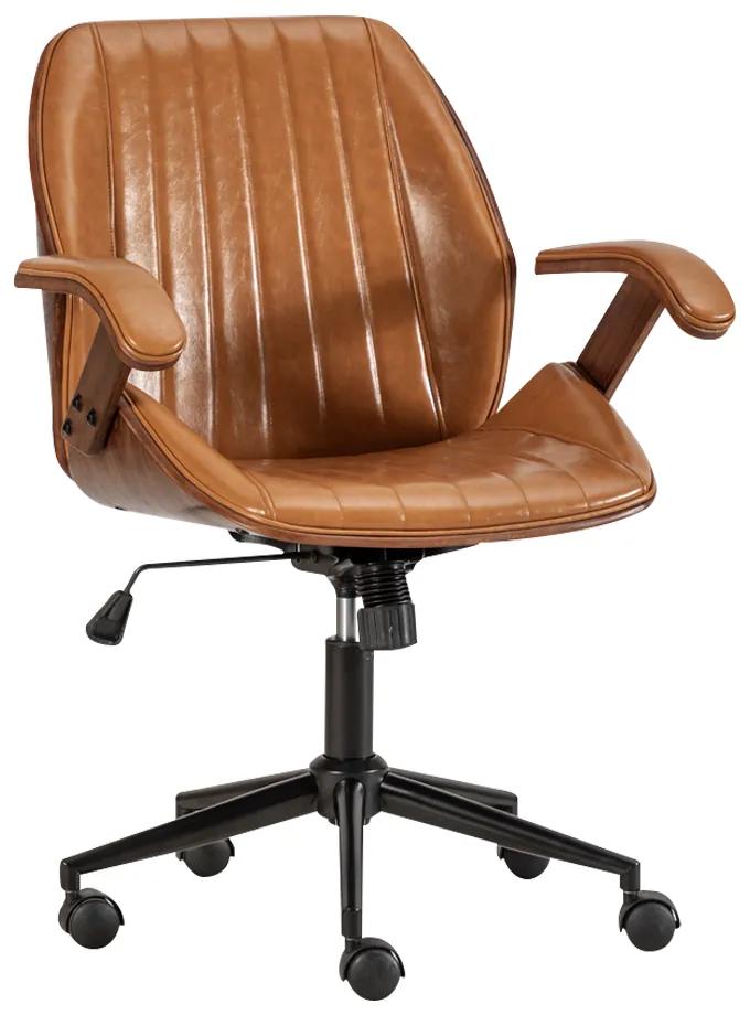 Cadeira de Escritório Giratória com Regulagem de Altura Alderaan PU Caramelo G56 - Gran Belo