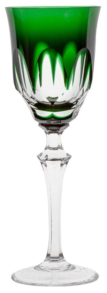 Taça de Cristal Lapidado P/ Vinho Branco Verde Escuro - 55