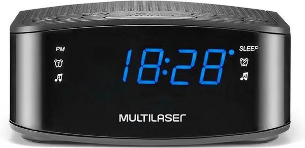 Radio Relógio Digital Alarme Despertador  3W RMS Preto Multilaser - SP288 SP288