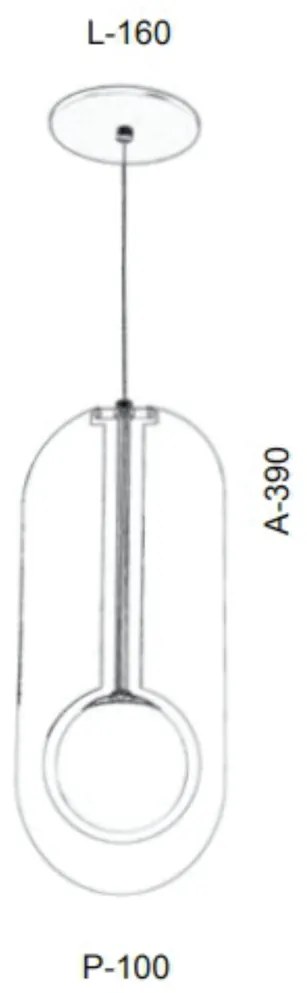 Pendente Globo Corte Laiser 16X10X39Cm Metal E Globo Ø10Cm 01Xg9 |Old... (PRETO, FOSCO (BRANCO))