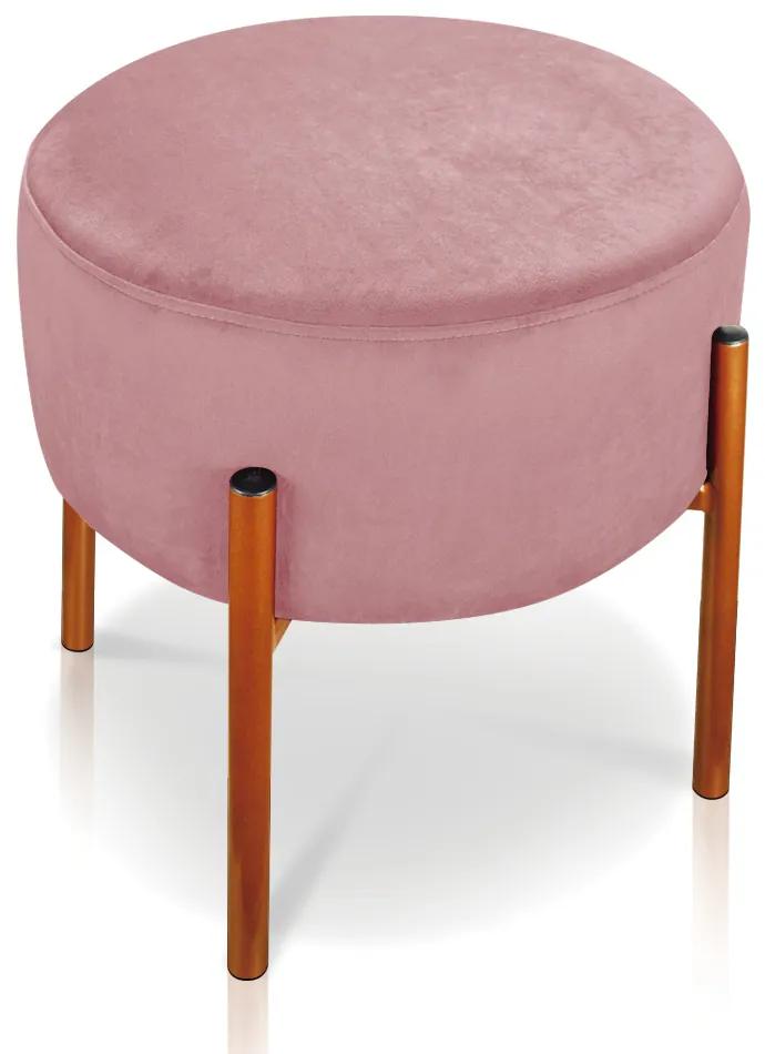 Puff Iron Suede Base Cobre Palito D'Rossi - Rose