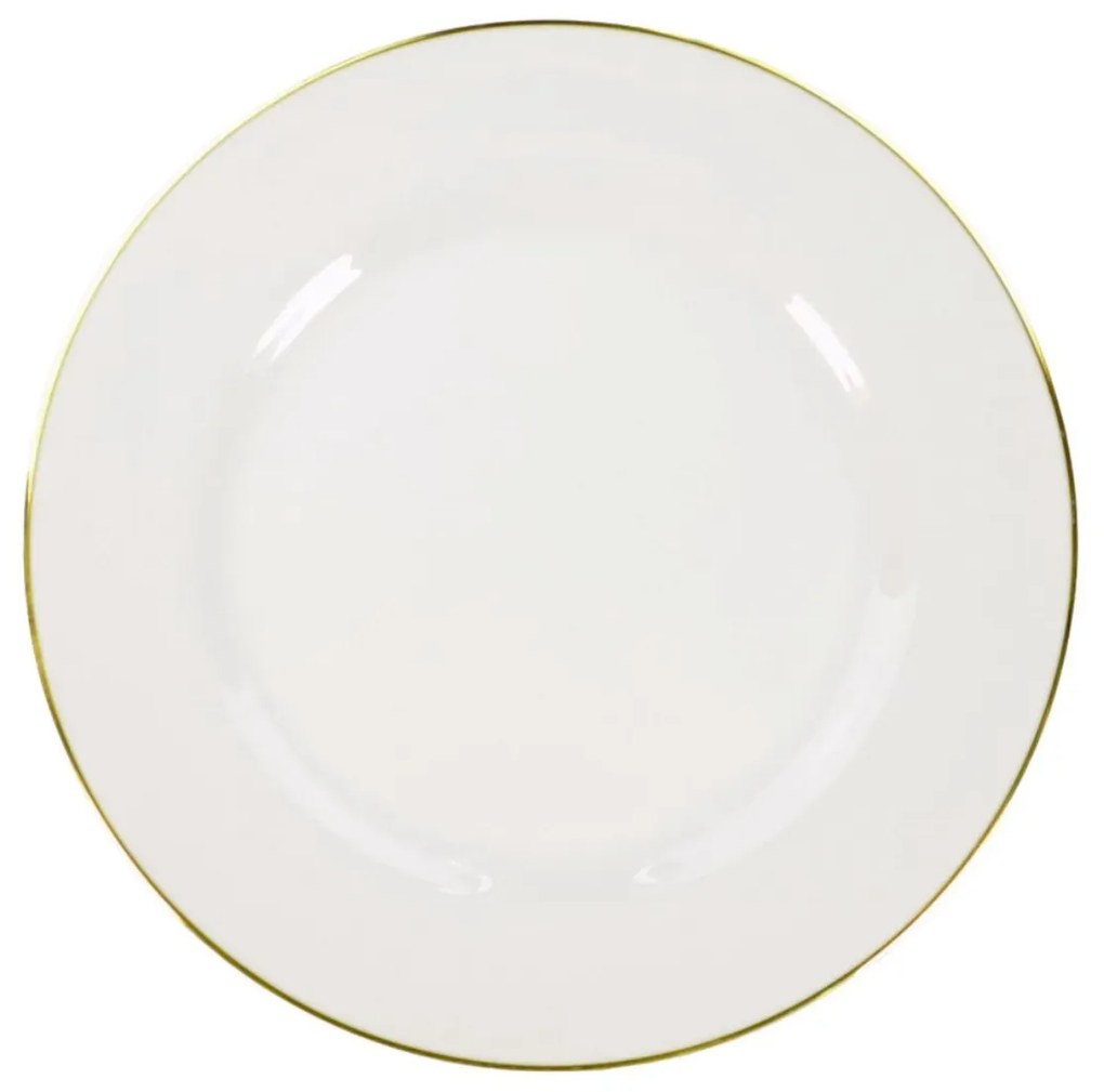 Prato Raso 30Cm Porcelana Schmidt - Dec. Filetado Ouro Itamaraty 0010