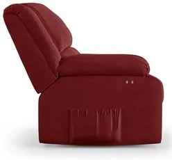 Poltrona do Papai Reclinável Pietra Power Touch FH9 Veludo Vermelho -