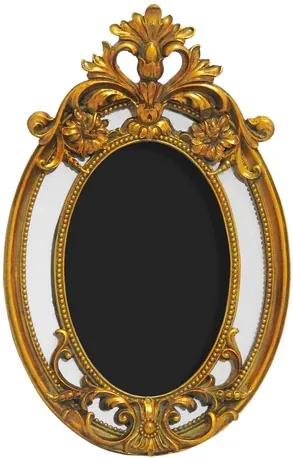 Porta Retrato Revestido em Resina Dourada - 27,5x18,5cm
