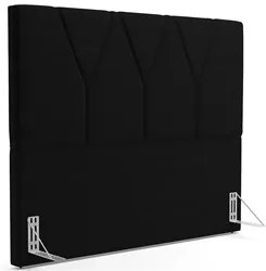 Cabeceira Cama Box Casal Queen 160cm Aura Suede W01 Preto - Mpozenato