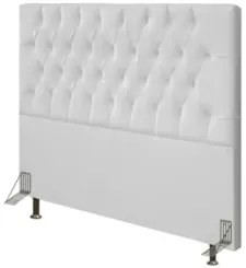 Cabeceira Cama Box Casal 140cm Diamante Sintético Branco Z51 - Mpozena