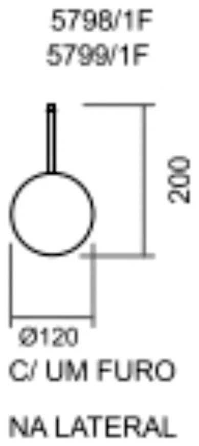 Arandela Galáxia 1Xpci Led 5W 110V Ø12X5Cm (C/ Um Furo Na Lateral) | U... (DR-M Dourado Metálico)