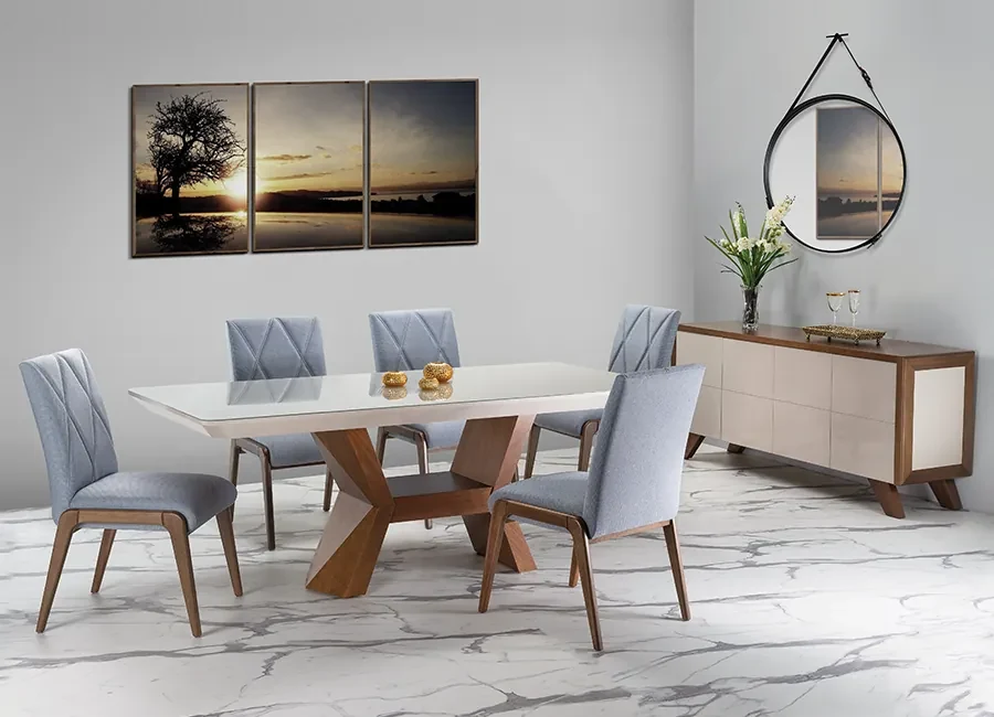 Conjunto de Mesa Quadrada Sancho Com 4 Cadeiras Vanda Amarela - Tramontina