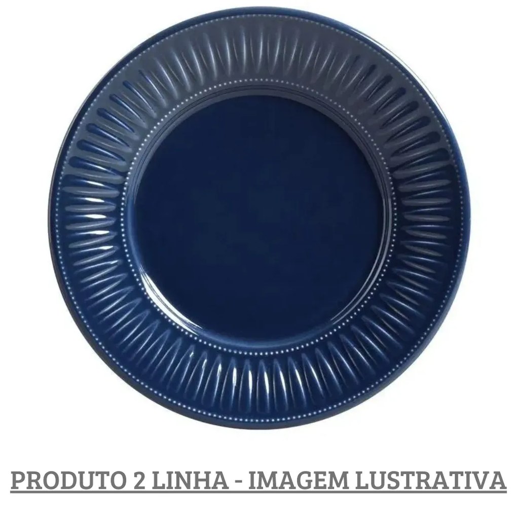 Prato Sobremesa 20Cm Daisy Deep Blue - Porto Brasil 2° Linha