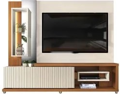 Estante Home Theather TV até 65 Pol. LED Gavetas Frisos 3D Onduras Cre