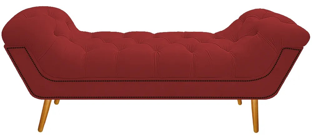 Calçadeira Estofada Veneza 160 cm Queen Size Corano Vermelho - ADJ Decor