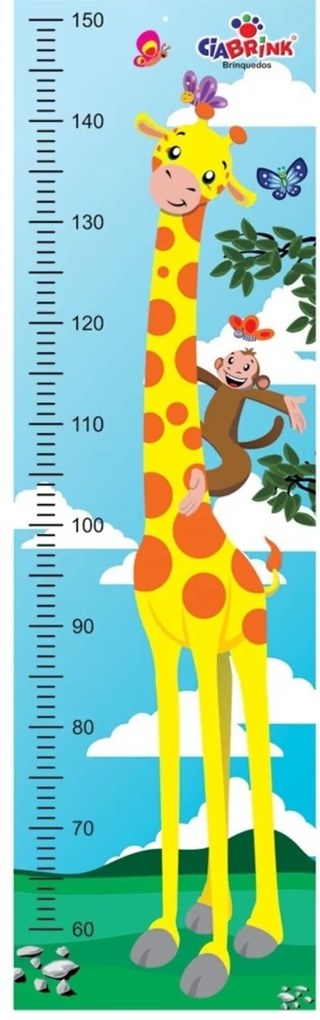 Régua Animada para Medição de Altura Ciabrink Girafa Multicolorido