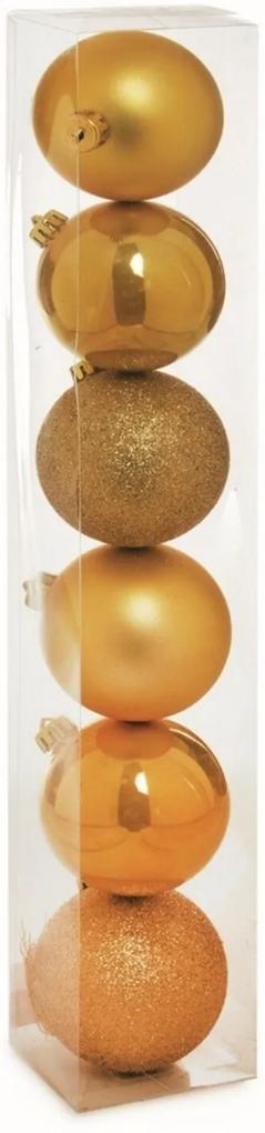 Bola De Natal P/ Árvore 6 Pçs 8Cm Dourado