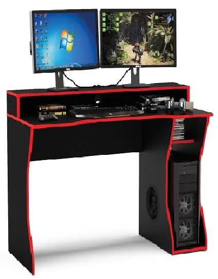 Mesa Gamer Computador Escrivaninha Preto Vermelho Fremont