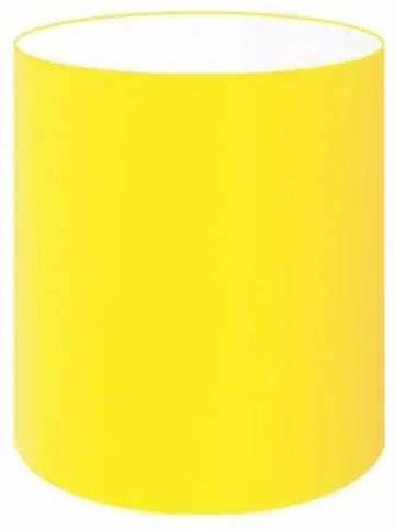Cúpula Abajur e Luminária em Tecido Cilíndrica Vivare Cp-8001 Ø13x15cm - Bocal Europeu - Amarelo