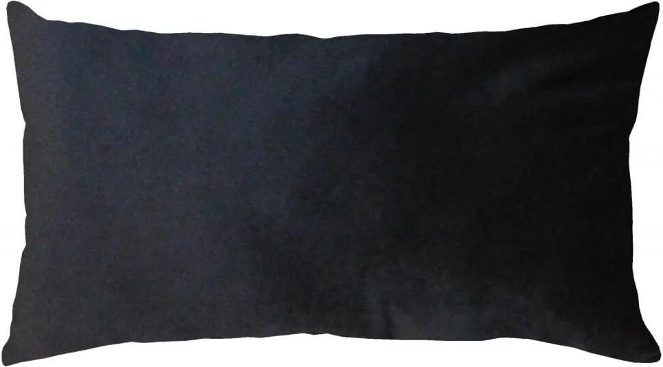 Capa de Almofada Retangular Veludo Preto 60x30cm