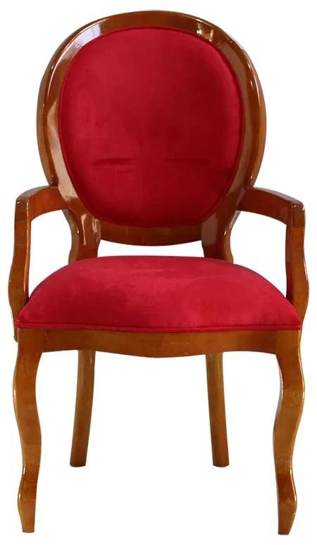 Cadeira de Jantar Medalhão Lisa com Braço - Wood Prime 15551 Liso