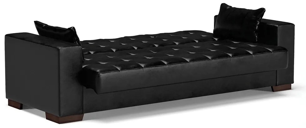 Sofá Cama Casal 3 Lugares 210cm Lisboa Corano  D03 - D'Rossi - Preto