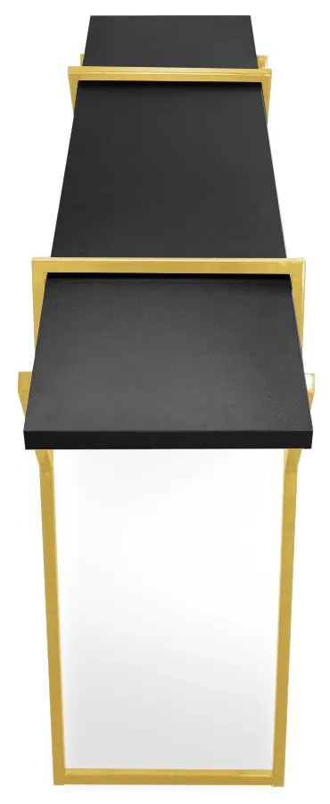 Aparador para Sala Industrial 138cm Brooklyn Dourado/Preto L06 - D'Rossi