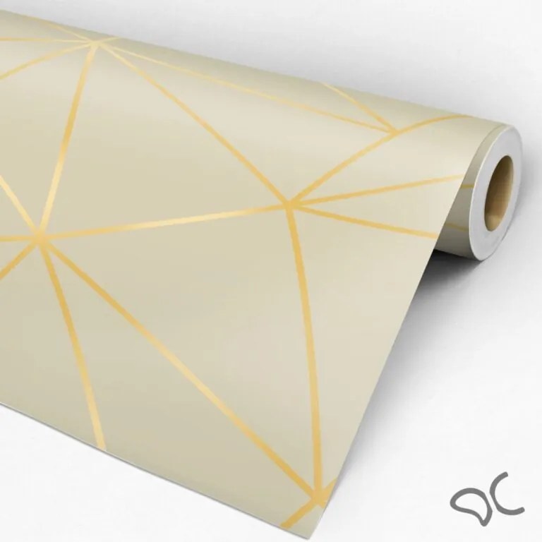 Papel de Parede Zara Grey Cinza Gold 0.52m x 3.00m
