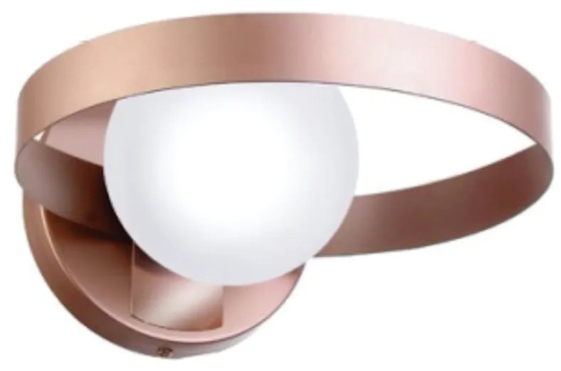 Arandela Aro 15X12X17Cm Metal E Globo Ø10Cm 01Xg9 |Old Artisan Ar-5514 (CHAMPANHE / DOURADO BRILHO, FOSCO (BRANCO))