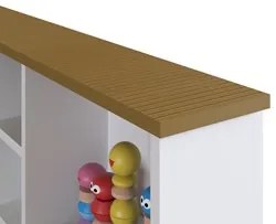 Cama Infantil Com Nichos e Espelho House A05 Branco - Mpozenato