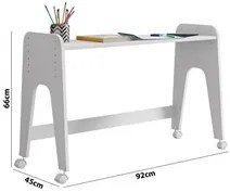 Bedside Multifunção Com Rodízios Amore M08 Branco Acetinado - Mpozenat