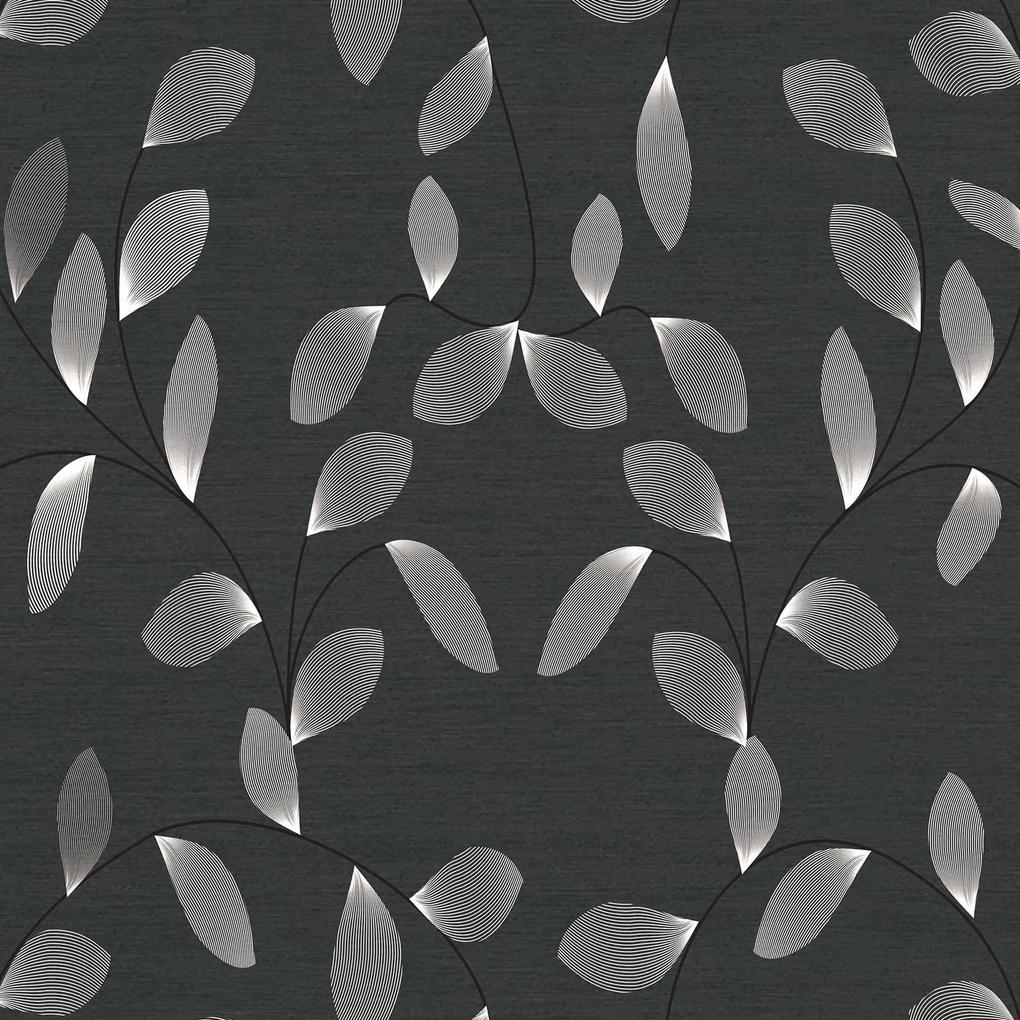 Papel de parede adesivo floral cinza e branco