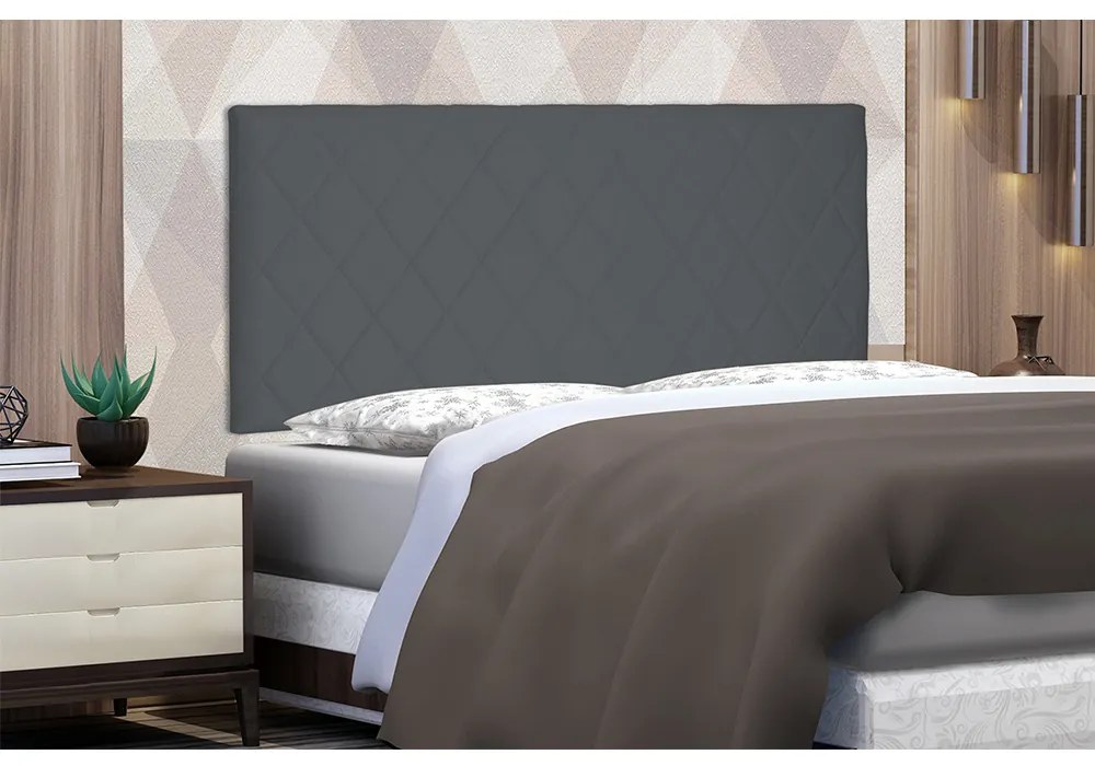 Cabeceira Painel Dubai Para Cama Box Casal 140 cm Suede Cinza - D'Rossi