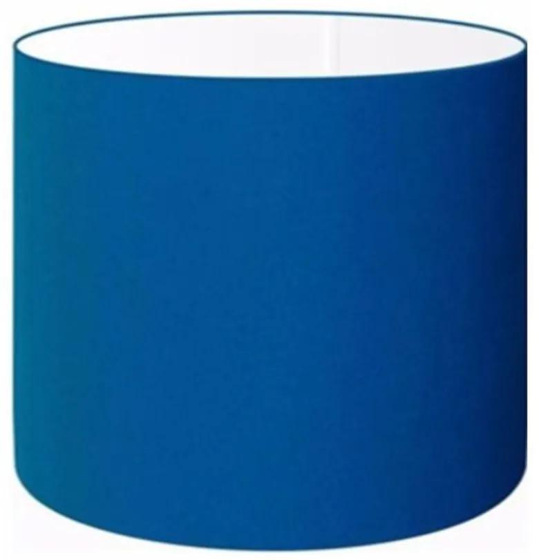 Cúpula em tecido cilíndrica abajur luminária cp-4999 50x45cm algodão crú - Azul-Marinho - Soquete Nacional 3,5cm