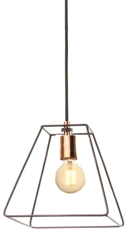 Pendente Aramado 21X21X21Cm 1 X E27 |Old Artisan Pd-5286/b (PRETO / CROMADO)