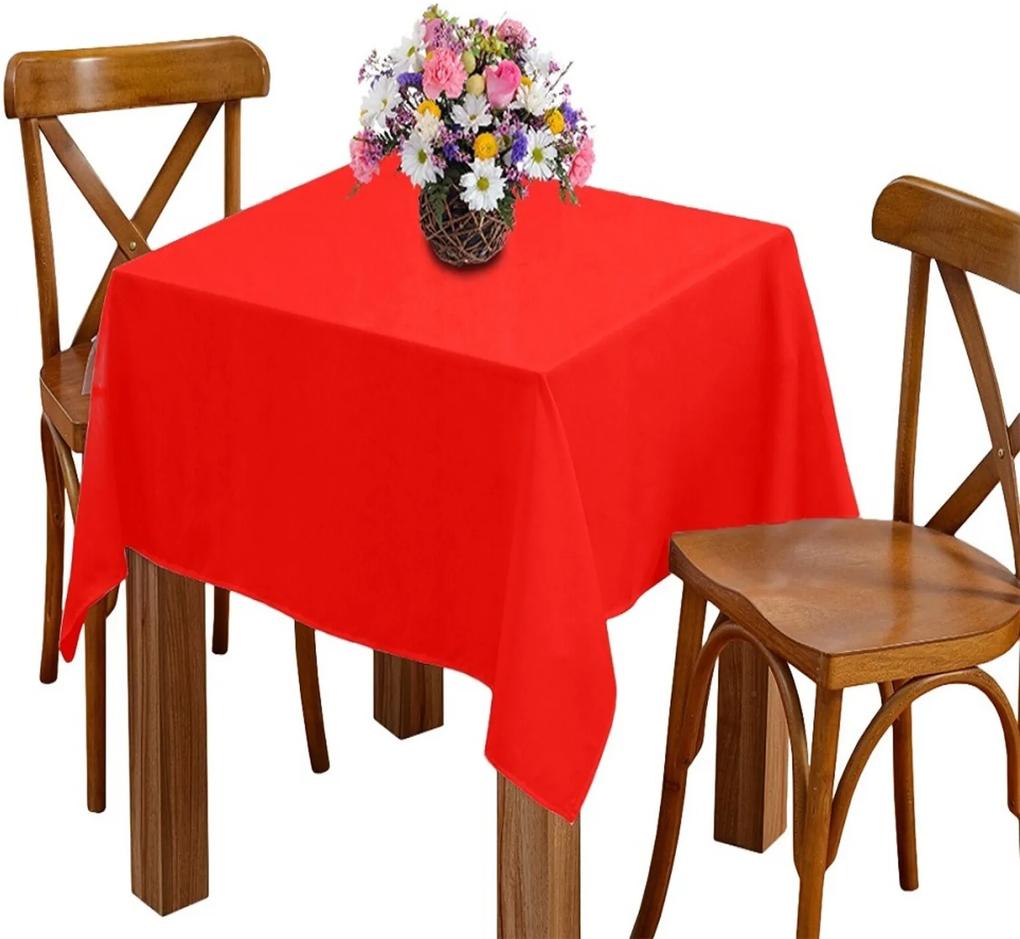 Toalha de mesa 4 Lugares 1,45m Quadrada Oxford Liso Vermelho