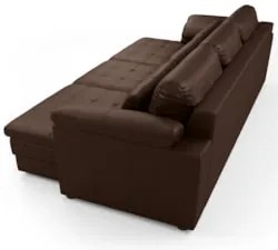 Sofá Retrátil 3 Lugares Para Sala 257cm Dijon Couro Caramelo S07 - Mpo