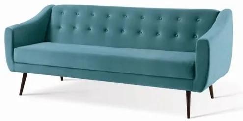 Sofa Cama Mister Veludo Azul Base Preta 210cm - 61328 Sun House