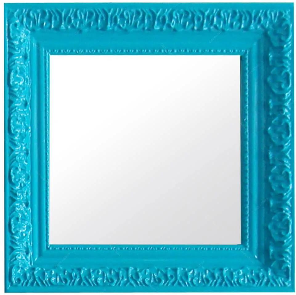 Espelho Charm Quadrado Azul em MDF - Urban - 30x30 cm